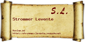 Strommer Levente névjegykártya